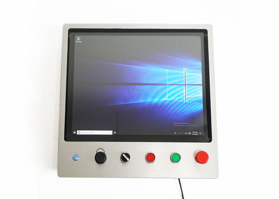 قیمت مناسب 35W 300cd / m2 7x24 کنترل پنل صنعتی با دکمه اضطراری برخط