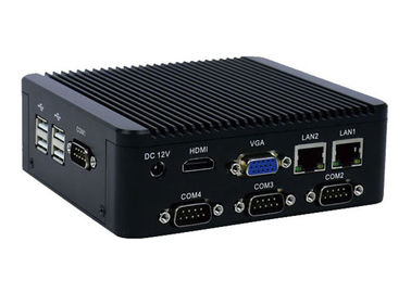 4 COM RS232 مینی PC Fanless PC مجهز به کامپیوتر بدون جاسازی شده 6 USB برای ورودی خروجی ترمینال